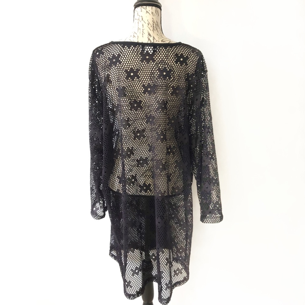 Jordan Taylor Mesh Cover Up Long Sleeve Beachwear Plus Tunic 1X - Picture 4 of 7